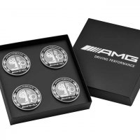 Genuine AMG Emblem Centre Cap Set in Black Case