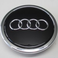 Genuine Audi 70mm Gloss Black Chrome Edge Centre Caps