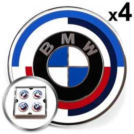BMW 50 YEAR M HERITAGE MULTICOLOR VALVE STEM CAP SET OF 4