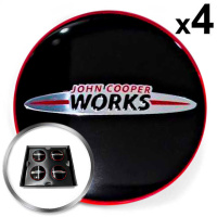 Genuine John Cooper Works Floating Wheel Caps Red Edge