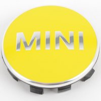 Genuine MINI Centre Cap Set Bright Yellow Small