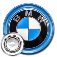  Genuine BMW Centre Caps Blue Ring