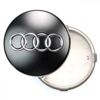 Genuine Audi 60mm Matt Black Centre Caps