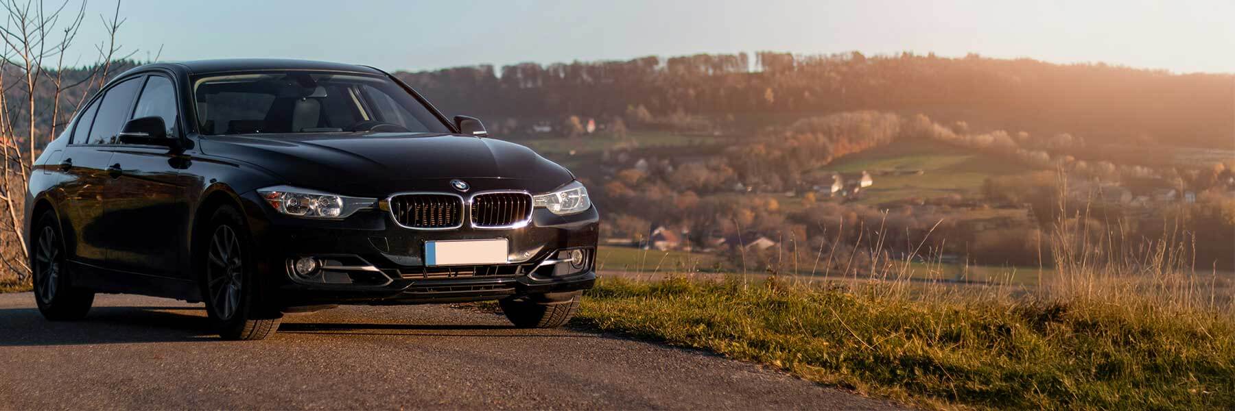 Banner image of a  BMW 3 Series F30 featuring original BMW wheels.